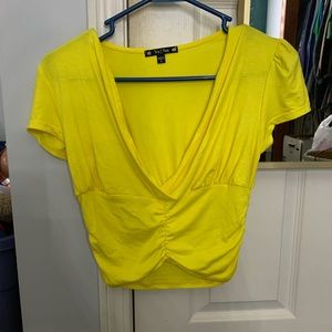 Yellow crop top blouse